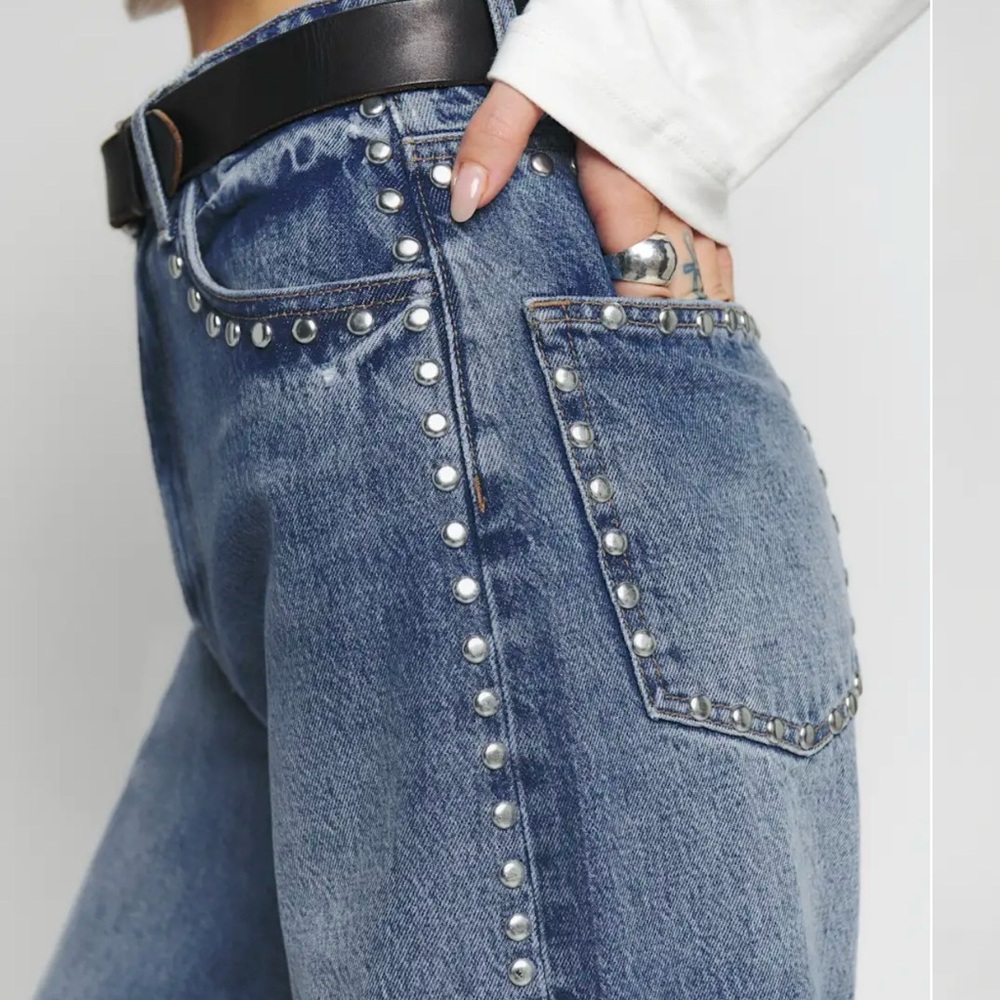 Reformation Cary High Rise Studded Jeans